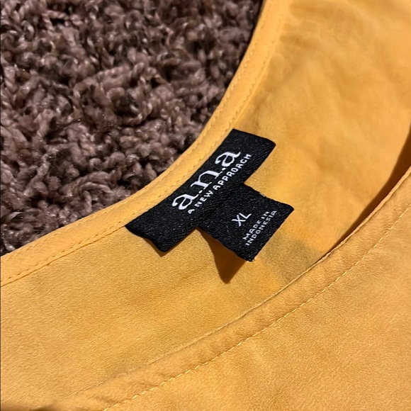 a.n.a Yellow Sleeveless Tank Top Asymmetrical Style - Picture 2 of 3